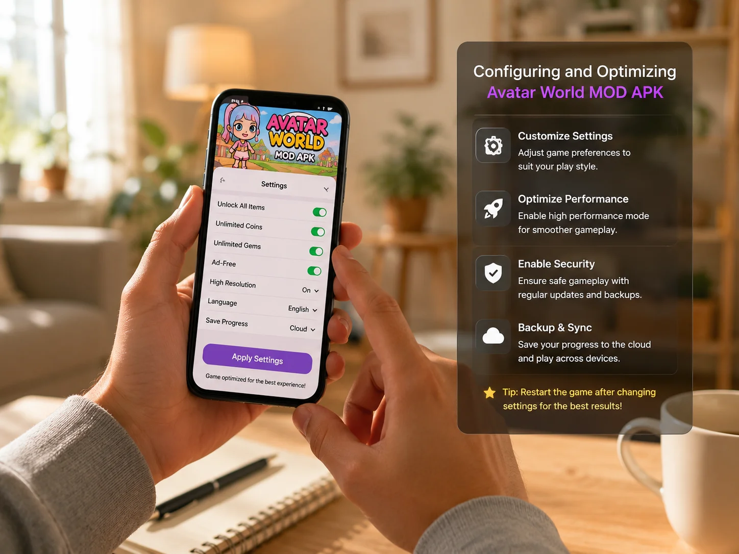 configuring and optimizing avatar world mod apk